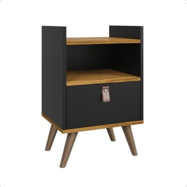 Imagem de Mesa De Cabeceira 2 em 1 Para Quarto Estilo Retro Com Pés e Suspensa F