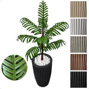 Imagem de Palmeira Areca Bambu Planta Artificial Com Vaso Decorativo - Flor de M