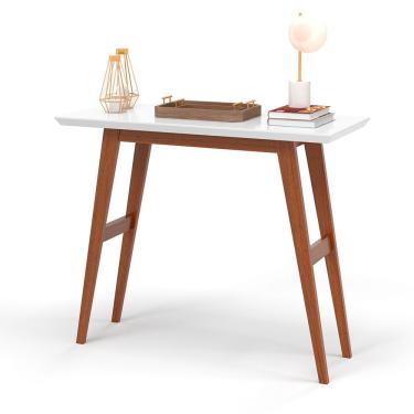 Imagem de Escrivaninha Notebook Office Cantinho do Estudo Quarto Escritório Aparador Hall de Entrada Sala de Estar Harvard - Branco