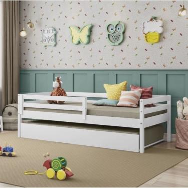 Imagem de Bicama Solteiro Infantil Prime com Grade de Proteção iv Madeira Maciça Casatema