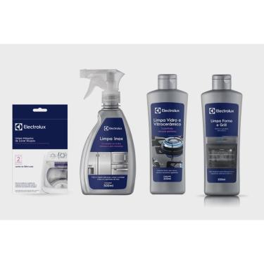 Imagem de Kit Limpa Máquina de Lavar Roupas + Limpa Inox + Limpa Vidro e Vitrocerâmico de Indução + Limpa Forno e Grill Electrolux