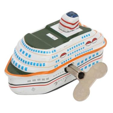 Imagem de Brinquedo de Lata de Navio de Cruzeiro, Navio de Cruzeiro Vintage Encerrar Adereços Criativos de Brinquedo para Colecionadores Entusiastas Nostálgicos