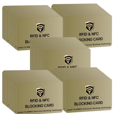 Imagem de SaiTech IT 50 Pcs RFID Cards One Card Protects Entire Wallet Purse for Men & Women, Contactless Bank Debit Credit Card Protector ID ATM Guard Card – (Golden)