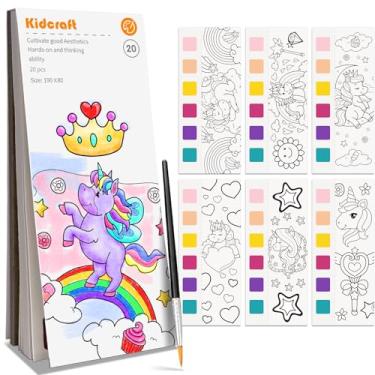 Imagem de Paint with Water Coloring Books for Kids, Pocket Mess Free Watercolor Painting Kit, Water Color Paint Set Arts and Crafts Gift for Girls Ages 4 5 6 7 8+, Travel Activity Toy - Unicorns