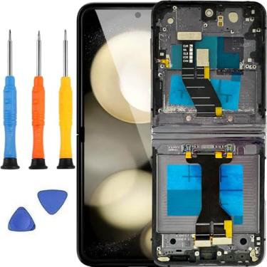 Imagem de Tefnkiee Substituição de tela para Samsung Galaxy Z Flip 5 para Samsung Z Flip 5 5G com moldura SM-F731u SM-F731w LCD digitalizador tela sensível ao toque com ferramentas de montagem preta 6,7
