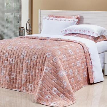 Imagem de Cobre Leito Colcha Casal Queen Dupla Face Marble Percal 200 Fios Pelet