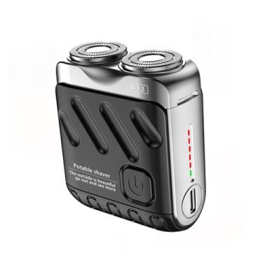 Imagem de harayaa Mini barba barba barba pequeno portátil barba de remoção de cabelo à prova d'água para o escritório de acampamento interno externo doméstico, Preto