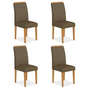 Imagem de Kit 4 Cadeiras Estofadas Everest Comfort Cinamomo/suede Capuccino - Ma Cinamomo/suede Capuccino