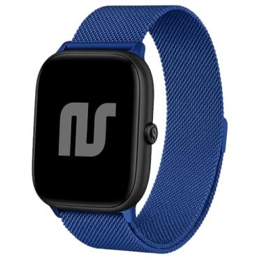 Imagem de Pulseira Nandos-Store compatível com Amazfit GTR 42MM / GTS/GTS 2 / GTS 2 mini (Azul em aço)