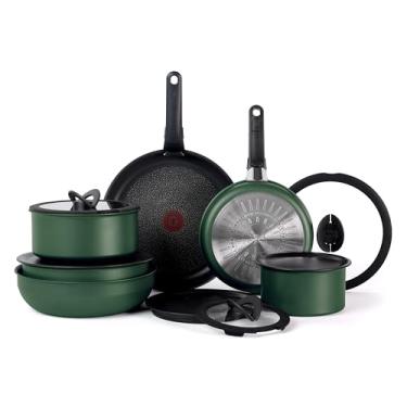 Imagem de T-fal Conjunto de panelas Ingenio Colors 14 peças, verde