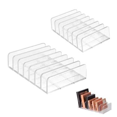Imagem de ArrErr 14 compartimentos organizador universal para vários dispositivos, base organizadora de acrílico, transparente, divisor de suporte para celular para iPhone, disco rígido externo, HDD, capas de