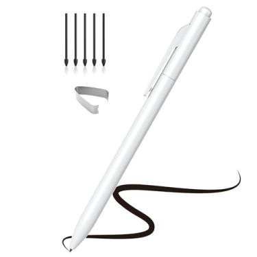 Imagem de Ciscle Caneta EMR Stylus compatível com o Remarkable 2, caneta digital branca de substituição com borracha, rejeição de palma, níveis de pressão 4096, suporte de inclinação, com 5 pontas de caneta