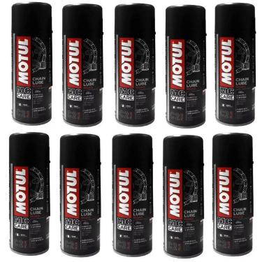Imagem de Kit Com 10 Lubrificantes Corrente Moto Bike Motul C2 Chain Lube Road 200Ml