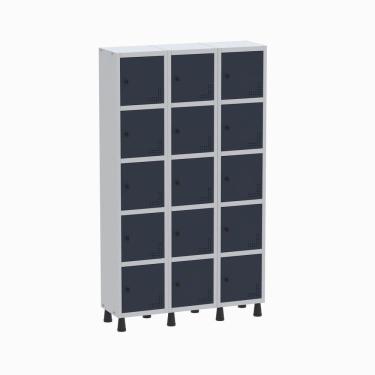 Imagem de Roupeiro Aço Light 3v 15 Portas Gr303/15 Cinza/azul
