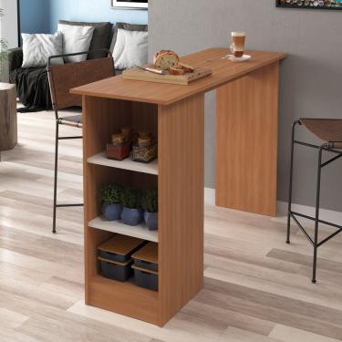 Imagem de Bancada Ravenna 3 Nichos Laterais Alta Freijó-off White