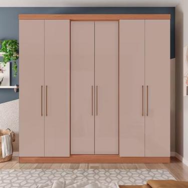 Imagem de Guarda Roupa Casal Bartira Napoli Up 6 Portas 4 Gavetas Avelã/cappuccino
