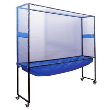 Imagem de Rede de captura de bola de pingue-pongue móvel, rede quadrada de reciclagem de tênis de mesa com roda para atiradores de pingue-pong, brocas com várias bolas ou prática de servir, ou defletor de