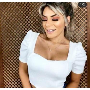 Imagem de blusa cropped feminina manga princesa - moda filo, Preto, m