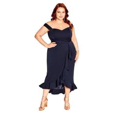 Imagem de City Chic Vestido feminino plus size - Hypnotise, Azul-marinho escuro, 46