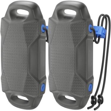 Imagem de Ehaho Para-lamas de barco, para-choques de barco para ancoragem, para-choques de pontão de EVA com corda de bloqueio integrada, adequado para robalo, esqui, bowriders e barcos de pesca (cinza, 2