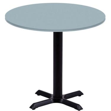 Imagem de Mesa ômega Ferro Preto 74 Cm (alt) Base Em X Tampo Mdp Redondo 60 Cm (larg) X 2,50 Cm (alt) Cinza