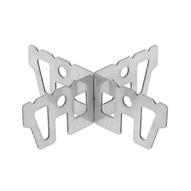 Imagem de Qudai Aço inoxidável álcool fogão rack suporte cruz suporte de acampamento de acampamento apoio rack