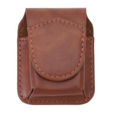 Imagem de Bolsa de Cinto Mais Leve, Coldre Externo Portátil de PU, Suporte de Bolsa, Coldre de Cintura Mais Leve para Amantes de Acampamento (Marrom)