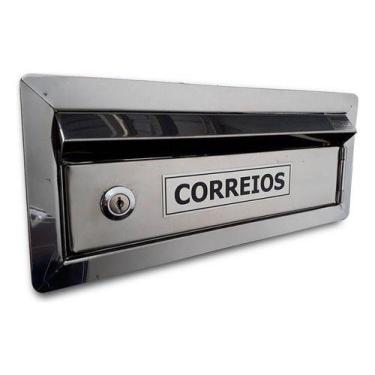 Imagem de Caixa Correio Inox P/muro C/abertura Frontal C/20 Cm Profund - CASINOX