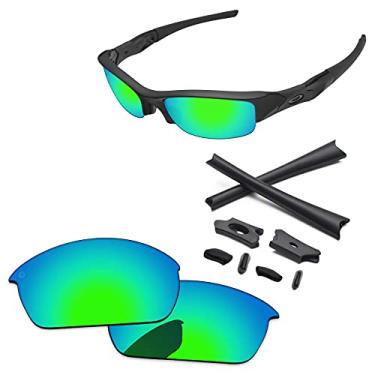 Imagem de PapaViva Lentes de reposição para óculos de sol Oakley Flak Jacket OO9008 63 mm, Verde esmeralda, Flak Jacket
