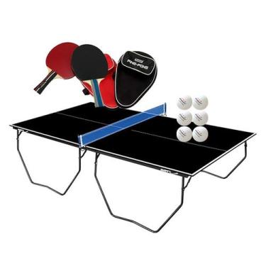 Imagem de MESA PING PONG PRETA MDP 15mm 1087 KLOPF + 2 Kits 5093