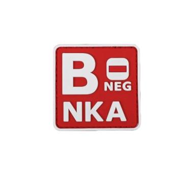 Imagem de Ruoming 1 peça de adesivos táticos de tipo sanguíneo, 5 x 5 cm, PVC 3D, fecho de gancho (vermelho B-)