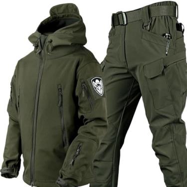Imagem de Conjunto Tático E De Calças Masculinas - Terno De Uniforme Militar De Camuflagem à Prova D'Água, Terno De Roupas Militares De Combate Do Exército Para Atividades Ao Ar Livre, Brown, M