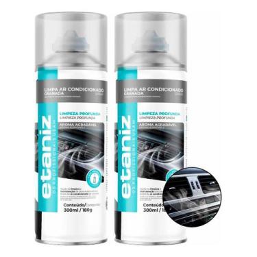 Imagem de 2 Higienizador Limpa Ar Condicionado Automotivo 300ml Etaniz - Chesiqu