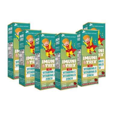 Imagem de KIT 6 Imunitrix Kids (Vit. C +D+Zinco) 30ml Sabor Morango - Flora Nati