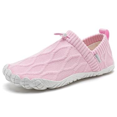 Imagem de WateLves Sapatos Aquáticos Descalços Femininos E Masculinos, Calçados Minimalistas E Confortáveis Para Caminhada, Praia E Corrida Ao Ar Livre (Rosa Claro, 39)