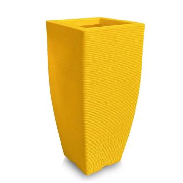 Imagem de Vaso De Planta Quadrado Decorativo Polietileno 90X40 Amarelo