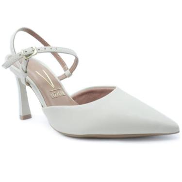 Imagem de Scarpin Vizzano Traseiro Aberto Salto Médio - Creme - 35