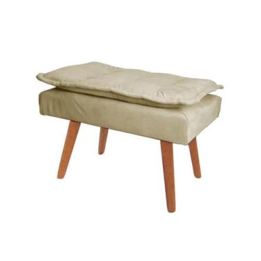 Imagem de Banqueta Puff decorativo Opala bege pé palito - Roggi HD