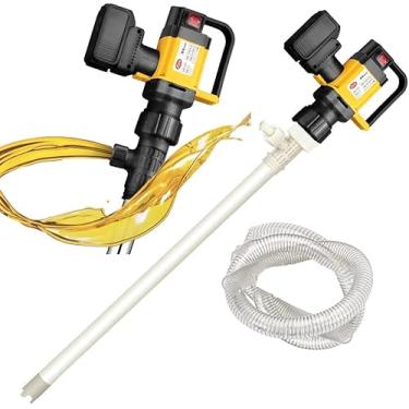 Imagem de Bomba De Barril De óleo Elétrico Hyqg, Bomba De Tambor De Combustível Grande De 130l / Mi, Bomba De Transferência De óleo Alimentada Por Bateria De, Alloy-PTFE-tube