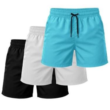 Imagem de Kit 3 Short Tactel Leve Bermuda Masculina Moda Praia Confortável-Masculino