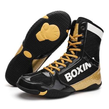 Imagem de Calçados Profissionais para Treinamento e Luta Livre para Homens e Mulheres - Tênis de Cano Alto Respiráveis Fitness, Cano Alto Fisiculturismo Boxe Levantamento Peso