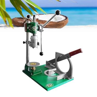 Imagem de KKSOUFX MáQuina Manual De Abertura De Buracos De Coco Para Uso Comercial E DoméStico,Abridor De Furadeira De PressãO Manual + Base De FundiçãO De AçO InoxidáVel, DiâMetro Interno De 5,9"