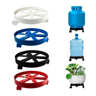 Imagem de Suporte para Botijão de Gás Reforçado com Rodinhas Giratórias Antiferrugem
