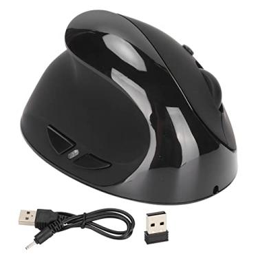 Imagem de Cryfokt Mouse Ergonômico, Mouse Sem Fio Vertical para Laptop, PC, Computador, Desktop, Notebook Etc, Recarregável 2,4g de Mouse Vertical da Mão Esquerda óptica Com Duração de Bateria (Preto)