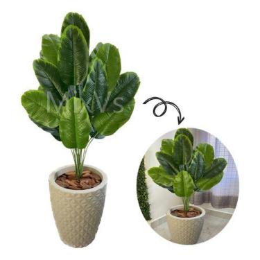 Imagem de Planta Artificial Bananeira + Vaso Polietileno Completo - Flor Imp