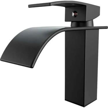 Imagem de Torneira Cascata Monocomando para Banheiro Preta de Bica Baixa - BAR-003 - STILLUS HOME