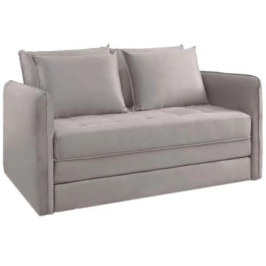 Imagem de Sofá Cama Recife Casal Retrátil com Colchão Tecido Linho 155cm JC Estofados Cor Cinza