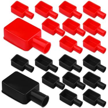 Imagem de Tampa de terminal de bateria de 20 peças, protetor isolante negativo positivo, capa de bateria de carro de borracha macia, haste superior, tampas protetoras de terminal de bateria para carro