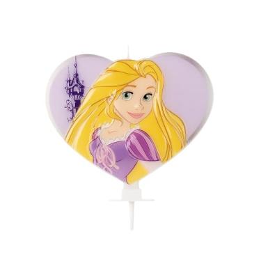 Imagem de Vela de Aniversário Princesa Rapunzel Coração Silver Festas Topo de Bolo