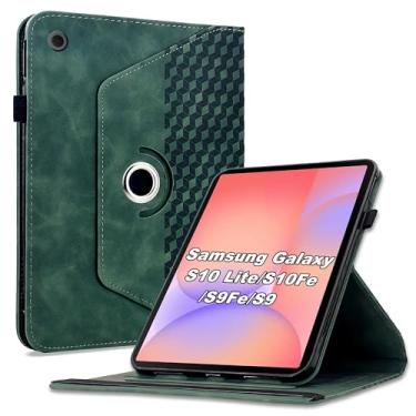 Imagem de Varohix Capa para Samsung Galaxy Tab S10 Lite/ S10 FE/ S9 FE 5G 10,9 polegadas/Tab S9 11 polegadas, capa protetora de couro PU com rotação de 360 graus com hibernar/despertar automático, suporte para